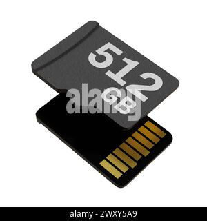 Speicherkarte mit 512 GB Kapazität, MicroSD-Flash-Speicher-Disc Stockfoto