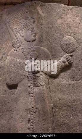 Relief mit Göttin Kubaba, 9. Jahrhundert, Basalt, Museum für anatolische Zivilisationen, Ankara, Türkei Stockfoto