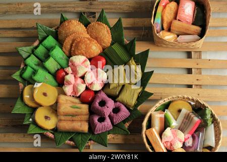 Kue Tampah Jajanan Pasar, Indonesischer Snack Stockfoto