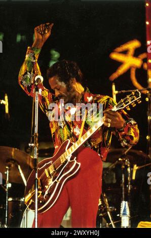 Japan, Yokohama: Chuck Berry im August 1982 Stockfoto