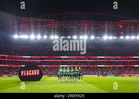 Lissabon, Portugal. April 2024. Sporting CP Starterteam für das portugiesische Cup Halbfinale 2. Leg Spiel zwischen SL Benfica und Sporting CP in Estadio da Luz. (Endresultat: SL Benfica 2 - 2 Sporting CP) Credit: SOPA Images Limited/Alamy Live News Stockfoto