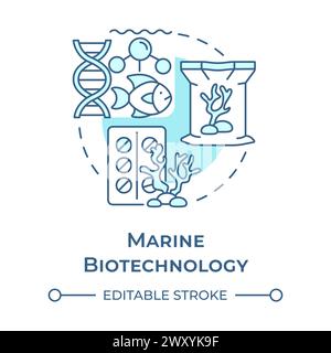 Meeresbiotechnologie – sanftes blaues Konzeptsymbol Stock Vektor