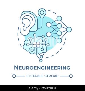 Neuroengineering-Symbol mit weichem blauem Konzept Stock Vektor