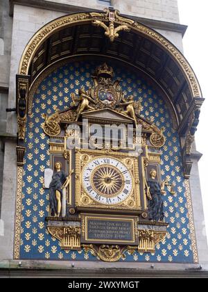 Paris 1er Arrondissement. Conciergerie Uhr, älteste Uhr in Paris, Ile de la Cite, Ile de France, Frankreich, Europa Stockfoto