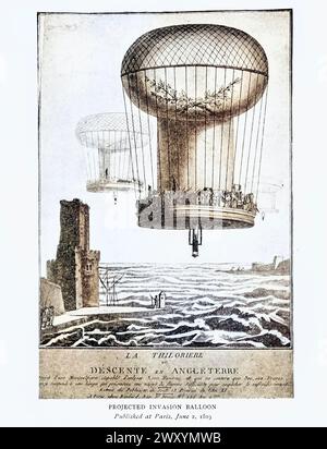 Die Invasion des Ballons Napoleon und die Invasion Englands : die Geschichte des großen Terrors Stockfoto