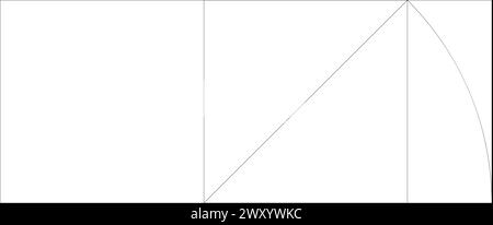 Silber rechteckig (2. Edelmetallverhältnis) 1:2,414, Vektorillustration Stock Vektor