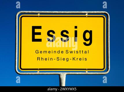Stadtschild Essig, Deutschland, Nordrhein-Westfalen, Rhein-Sieg-Kreis, Swisttal Stockfoto