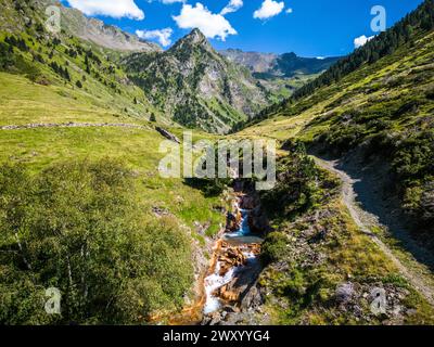 Département Hautes-Pyrenäen, Aure Upper Valley (obere Pyrenäen, Südwestfrankreich): Das Moudang-Tal, das zum Naturverbund gehört Stockfoto