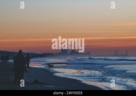 Sonnenuntergang an der Nordsee Stockfoto