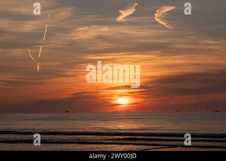 Sonnenuntergang an der Nordsee Stockfoto