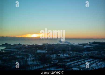 Sonnenaufgang in Chicago Stockfoto