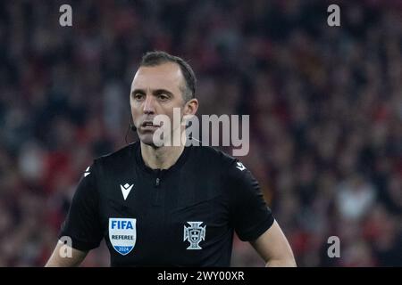 April 2024. Lissabon, Portugal. Schiedsrichter Joao Pinheiro im 2. Leg des Halbfinals des portugiesischen Pokals: Benfica vs Sporting Credit: Alexandre de Sousa/Alamy Live News Stockfoto