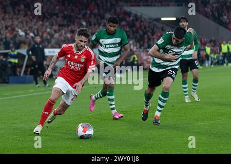 April 2024. Lissabon, Portugal. Benficas Stürmer aus Portugal Rafa Silva (27) im 2. Leg des Halbfinals des portugiesischen Pokals: Benfica vs Sporting Credit: Alexandre de Sousa/Alamy Live News Stockfoto