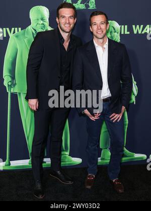 Los Angeles, Usa. April 2024. LOS ANGELES, KALIFORNIEN, USA - 2. APRIL: Andy Favreau und Jon Favreau kommen am 2. April 2024 zur Los Angeles Special Screening von A24’s „Civil war“ im Academy Museum of Motion Pictures in Los Angeles, Kalifornien, USA. (Foto: Xavier Collin/Image Press Agency) Credit: Image Press Agency/Alamy Live News Stockfoto