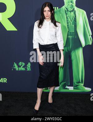 LOS ANGELES, KALIFORNIEN, USA – 2. APRIL: Caroline Polachek kommt am 2. April 2024 bei der Los Angeles Special Screening von A24's 'Civil war' an, die im Academy Museum of Motion Pictures in Los Angeles, Kalifornien, USA stattfindet. (Foto: Xavier Collin/Image Press Agency) Stockfoto