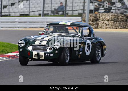 Joseph Willmott, Austin Healey 3000, Equipe Pre ’63 und ’50s, Sports and GT Cars, ein 30-minütiges Rennen. Fahrzeuge vor 1963 fahren auf dem historischen Dunlop CR65 L se Stockfoto