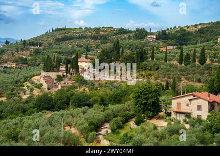 Historische Gebäude von Castiglion Fiorentino, in der Provinz Arezzo, Toskana, Italien Stockfoto