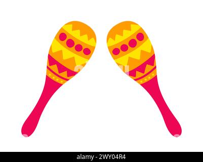 Mexikanische Maracas flache Vektor-Illustration Stock Vektor