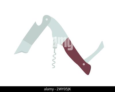 Flaches Sommeliermesser Stock Vektor