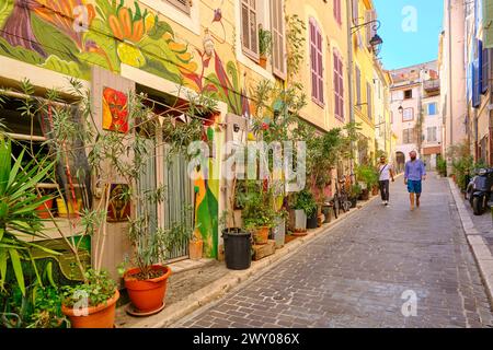 Straßenkunst in der Altstadt von Le Panier, Marseille. Frankreich Stockfoto