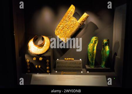 Museum der königlichen Gräber von Aigai (Vergina), Griechenland, das sich um die königlichen Gräber des antiken Königreichs Mazedonien in Aigai dreht. Stockfoto