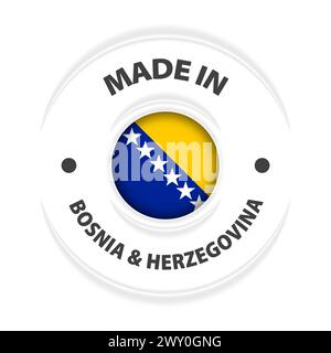 „Made in Bosnien“-Grafik und -Label. Auswirkungselement für die Verwendung, die Sie daraus machen möchten. Stock Vektor