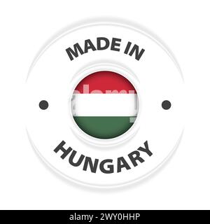 Hergestellt in Ungarn Grafik und Label. Element der Wirkung für die Verwendung, die Sie daraus machen möchten. Stock Vektor