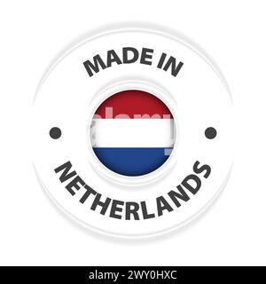 Made in Netherlands Grafik und Label. Element der Wirkung für die Verwendung, die Sie daraus machen möchten. Stock Vektor