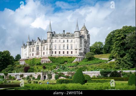 Blick auf Dunrobin Castle & Gardens, Golspie, Familie Sutherland, Northern Highlands, Schottland, UK Stockfoto