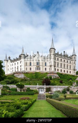 Blick auf Dunrobin Castle & Gardens, Golspie, Familie Sutherland, Northern Highlands, Schottland, UK Stockfoto