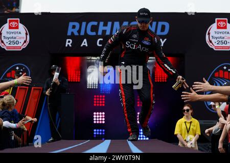 Kyle Sieg, Fahrer der NASCAR Xfinity Series, wird für den ToyotaCare 250 in Richmond, VA, USA, eingeführt. Stockfoto