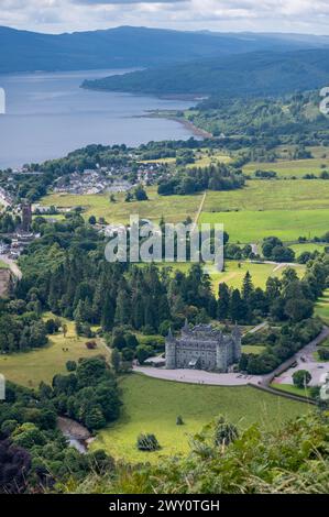 Inveraray Castle, Wandern, Gärten und malerische Aussicht über, in Argyll and Bute, West Highlands von Schottland, Großbritannien Stockfoto