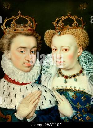 Heinrich von Navarra und Margarete von Valois, Miniatur des Stundenbuches der Katharina de Medici Stockfoto