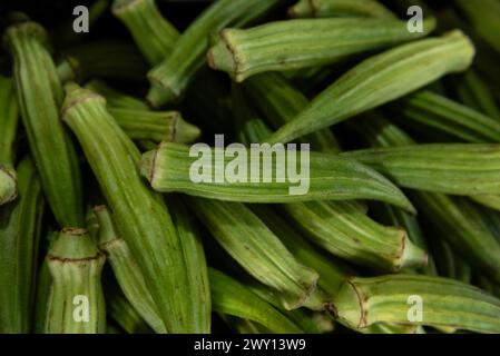 Okra, auch bekannt als Lady's Fingers Stockfoto