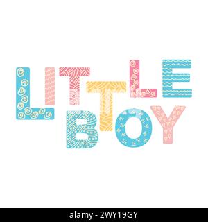 Niedliche Grußkarten für Babys im schlichten skandinavischen Stil und in Pastellfarben. Babyplakate, Karten, Kleidung, Kinderzimmer Stock Vektor