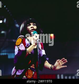 Hitparade, ZDF Musiksendung, 1971, Auftritt der deutsch-mexikanischen Sängerin Olivia Molina. Stockfoto