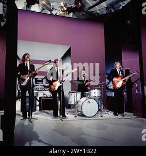 Songs von gestern - up to date, ZDF Show, Nostalgische Lieder, 1977, mit dem deutschen Coverband: Beatles Revival Band, Auftritt mit dem Song: Daytripper Stockfoto