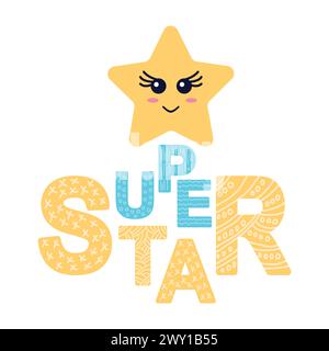 Niedliche Grußkarten für Babys im schlichten skandinavischen Stil und in Pastellfarben. Babyplakate, Karten, Kleidung, Kinderzimmer Stock Vektor