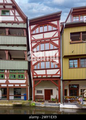 Alte Fachwerkhäuser im Fischerviertel, Ulm, Baden-Württemberg, Deutschland Alte Fachwerkhäuser im Fischerviertel, Ulm, Baden-Württemberg, Deutschland Stockfoto