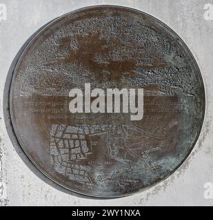 Gedenktafel im Barbican, Plymouth, Devon, England, Großbritannien Stockfoto
