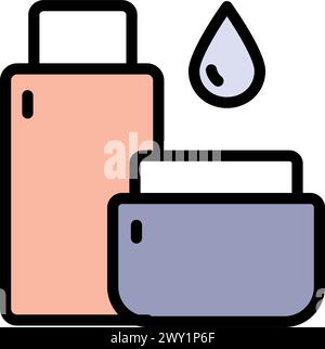 Naturkosmetik Set Symbol, offenes Glas, Bio Hautpflege, Creme, Farb Web Symbol. Einfaches Schild für mobiles Konzept und Webdesign. Symbol, Logo-Abbildung Stock Vektor