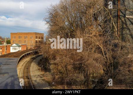 Staunton, Virginia, USA – 24. Februar 2024: Die historische Innenstadt wurde 1801 gegründet, aber 1732 gegründet. Stockfoto