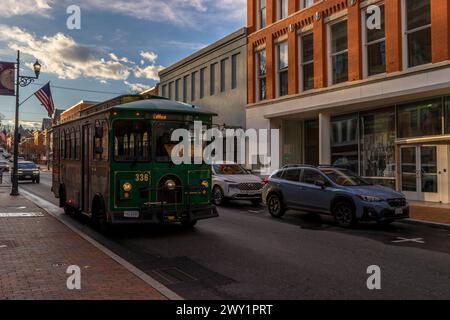 Staunton, Virginia, USA – 24. Februar 2024: Die historische Innenstadt wurde 1801 gegründet, aber 1732 gegründet. Stockfoto