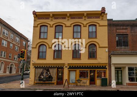 Staunton, Virginia, USA – 24. Februar 2024: Die historische Innenstadt wurde 1801 gegründet, aber 1732 gegründet. Stockfoto