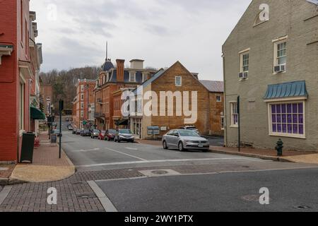 Staunton, Virginia, USA – 24. Februar 2024: Die historische Innenstadt wurde 1801 gegründet, aber 1732 gegründet. Stockfoto