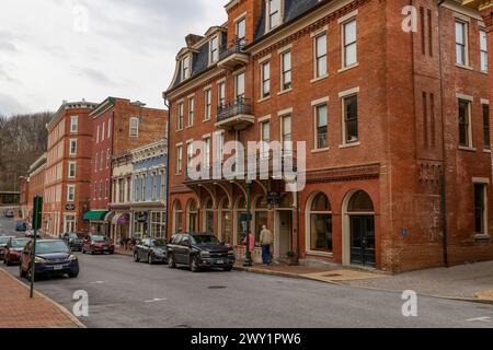 Staunton, Virginia, USA – 24. Februar 2024: Die historische Innenstadt wurde 1801 gegründet, aber 1732 gegründet. Stockfoto