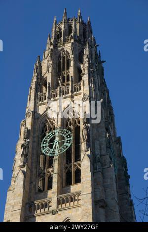 Harkness Tower, Außenansicht, Yale University, New Haven, Connecticut, USA Stockfoto