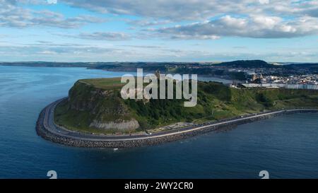 Luftaufnahme der Halbinsel in Scarborough, Großbritannien Stockfoto