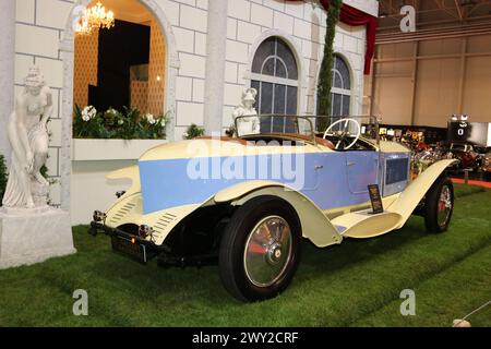 Rolls Royce Phantom II Boat Tail Baujahr 1929, Sonderschau 120 Jahre Rolls Royce, 34. Techno Classica Essen 03. - 07.04.2024. Messe Essen, Siha, Oldtimer / klassische Autos / Autoausstellung, Oldtimermesse, Essen D. *** Rolls Royce Phantom II Boat Tail Baujahr 1929, Sonderschau 120 Jahre Rolls Royce, 34 Techno Classica Essen 03 07 04 2024 Messe Essen, Siha, Oldtimer Oldtimer Messe, Oldtimer Messe, Essen D Stockfoto