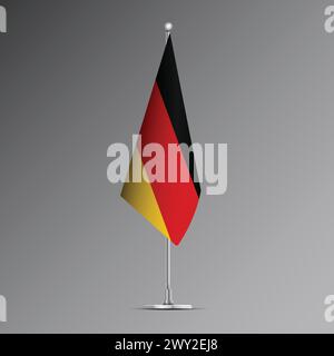 3D-realistische Flagge Deutschlands auf Stahlmast Stock Vektor